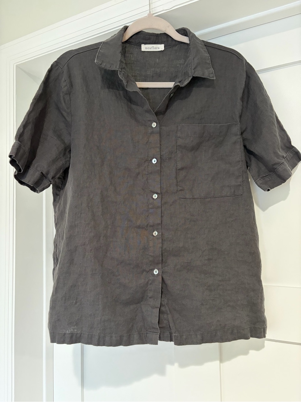 Neuflora 100% Linen Collared Button up